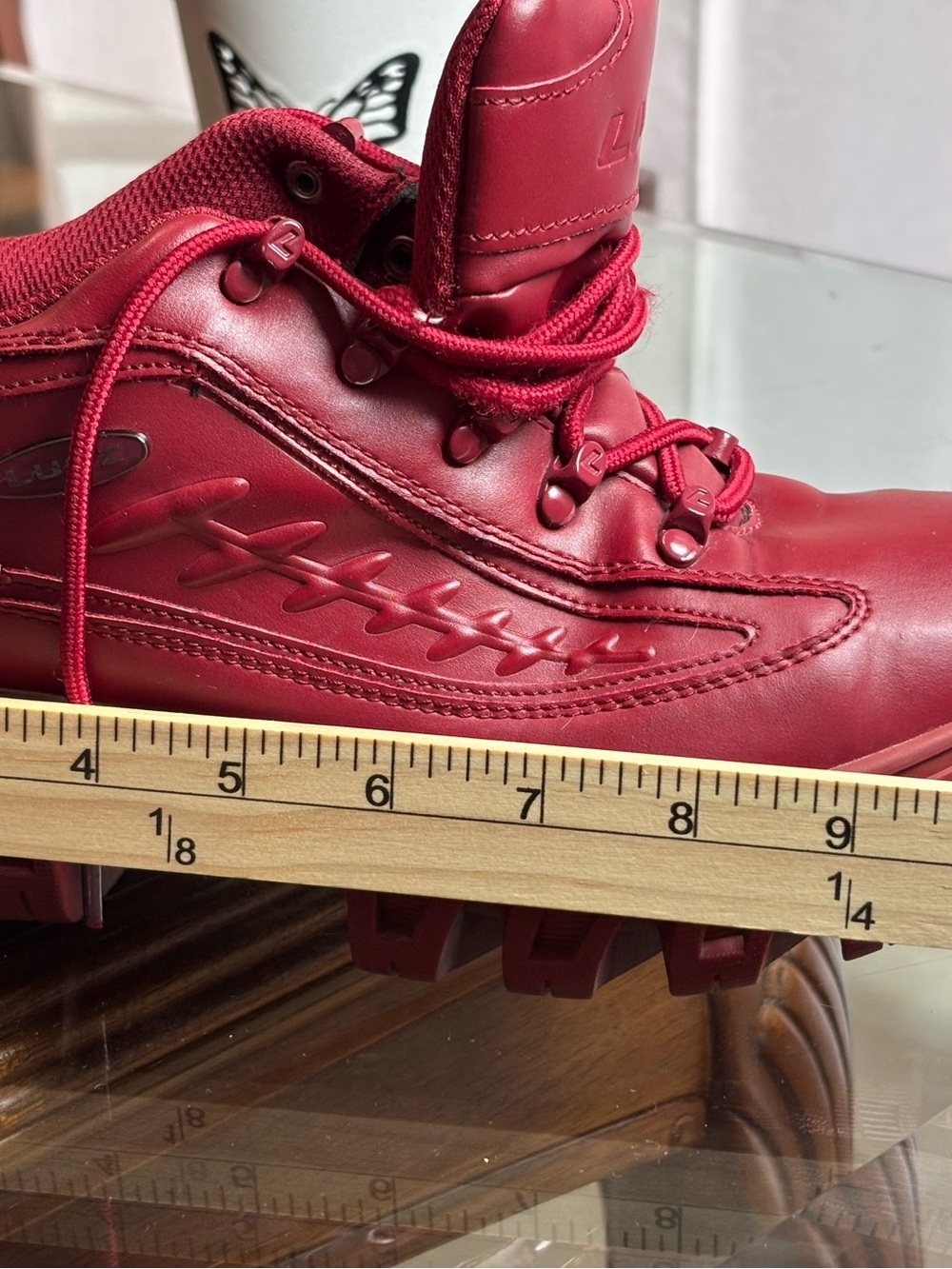 Lugz Red Platform Hiking Shoes Women’s Size 9 Chunky Lace Up Casual - Picture 14 of 15